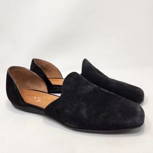 Gentle Souls Kenneth Cole Etsu D'Orsay Flats Womens 7.5 M Black Suede Slip On